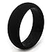 LofKos True Love Eternity Ring Men's Silicone Ring Wedding Band (Black, 12)