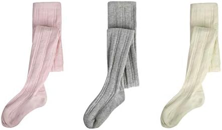 Layeba Baby Girls Tights Toddler Cable Knit Cotton Seamless Leggings Infant Pants 3 Pack