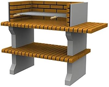 BARBACOA LADRILLO SIN CHIMENEA CON PARRILLA: Amazon.es: Jardín