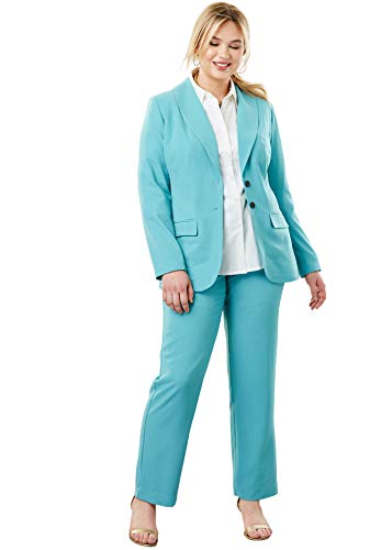 Jessica London Women's Plus Size Petite Single Breasted Pant Suit - Black, 22 W