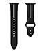 EloBeth for Apple Watch Band 42mm, Soft Silicone Sport Replacement Wrist Strap Stripe Color Splicing for Apple Watch Series 3/2/1 Nike+ Sport Edition Smart IWatch (Black/Cool Grey 42mm)