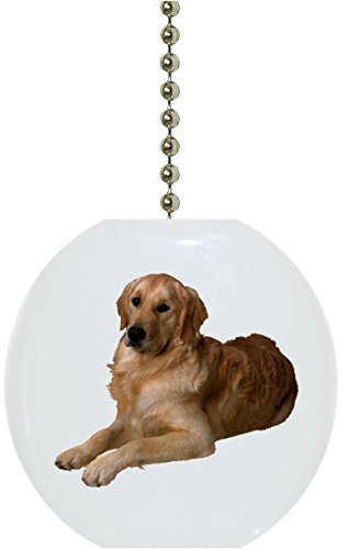 Golden Retriever Dog Solid Ceramic Fan Pull