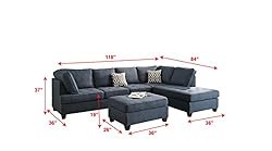 Poundex Bobkona Kemen 2-Pieces Sectional Sofa
