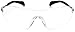 MCR Safety Glasses S2210AF Blackjack S22 Series Clear Lens with UV Protection and Anti-Fog Coating, Chrome Metal Temple Frameless Design, 1 Pair