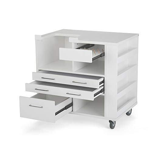 Arrow 9301b Ava Embroidery Multi Needle Sewing Cabinet For Brother And Baby Lock Portable With Wheels White Finish Pricepulse