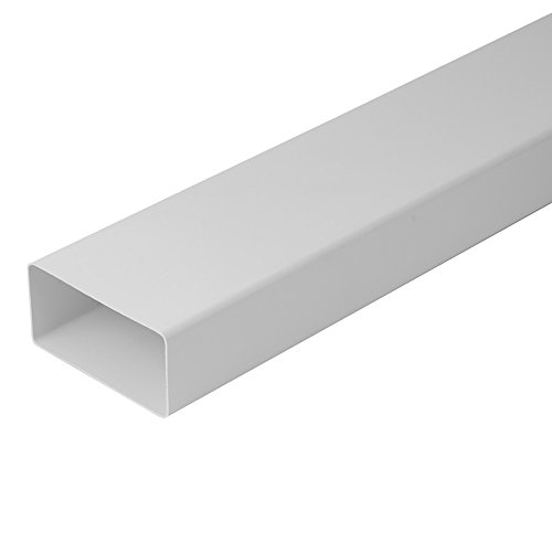 110x55mm (4''x2'') - 0.5 m Length White Rectangular Flat Ducting - Flat Channel Pipe