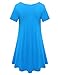 BELAROI Womens Comfy Swing Tunic Short Sleeve Solid T-Shirt Dress (2X, Deepskyblue)