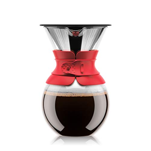 Bodum 11571-294 Pour Over Coffee Maker with Permanent Filter, 34 oz, Red Bodum 11571-294 Pour Over Coffee Maker with Permanent Filter, 34 oz, Red