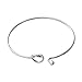 SENFAI Personally Simple Knot Open Bangles Bracelet Tie the Knot Bridesmaid Gift Cuff Bracelet (silver plated)