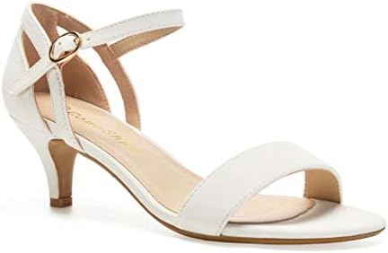 Womens Low Kitten Heels Sandals Ankle Strap Open Toe Stilettos Dress Party Bridal Wedding Pumps Shoes