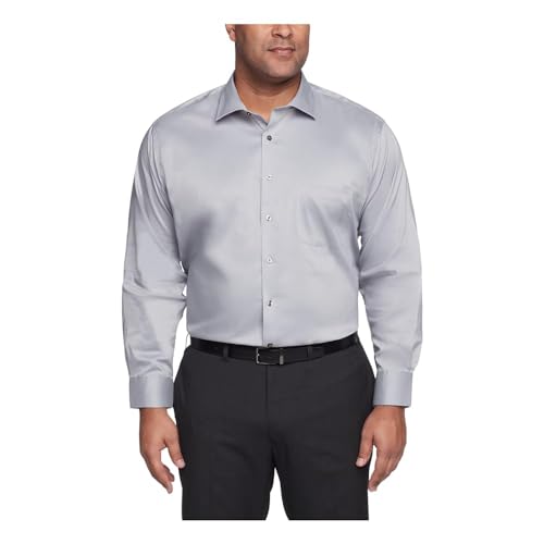 Van Heusen Chemise habillée pour Homme Coupe régulière Ultra Infroissable Col Flex Stretch, Brume Grise, 46 cm- 47 cm Cou 86 cm- 89 cm Manche