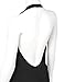 Luna Flower Women's Sexy Low Cut Halter Dress - Fitted Plunge Party Dress Black Small (GDRW064)