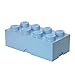 Room Copenhagen, LEGO Brick Box Stackable Storage Containers - Organizational Building Blocks - 19.69 x 9.84 x 7.09 Inches - Brick 8, Light Royal Blue