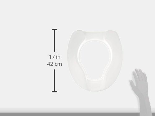 Homecraft Savanah Raised Toilet Seat, 4" High Elevated Toilet Seat Locks Onto Most Toilets, Portable Assistance Commode Seat with Sturdy Brackets, Medical Aid for Elderly, Disabled, Limited Mobility