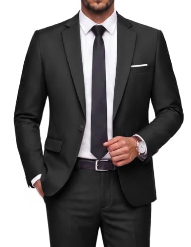 COOFANDY Men's 2 Piece Suits Classic Fit One Button Suits Tuxedo Jacket at Amazon