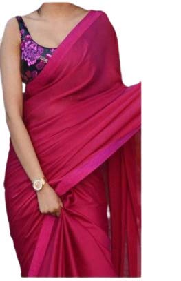 Lady Queen with S F Brand Silk Saree With Satin border lace with Digital Printed Blouse Saree