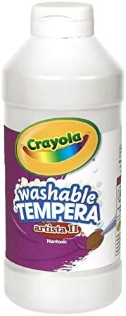 Crayola Washable Tempera Paint, White Paint for Kids, 16 Ounces