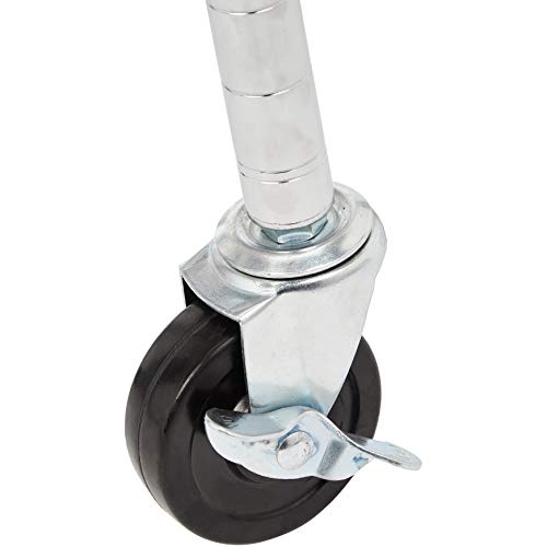 Amazon Basics 3Tier Metal Basket Rolling Cart with Wood Top, Silver Pricepulse