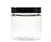 Premium Vials - Clear 8 oz Plastic Jar Black Lid - Pack of 12