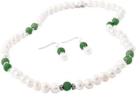 Julie Jewelry | Freshwater Cultured 8 mm Pearl Set | Earrings &amp; Necklace