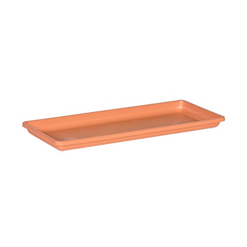 Plastic Flower Box Tray, Terracotta, 18-Inch