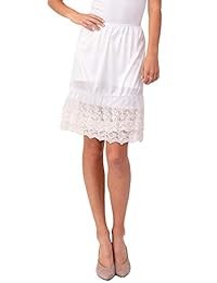 Extensor de falda de satén de doble encaje y medio deslizante, 21 pulgadas de longitud