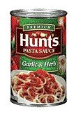 HUNT’S PREMIUM GARLIC & HERB PASTA SAUCE 24 OZ (PACK OF 12)