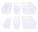Adorn Home 6 Piece Refrigerator/Freezer Organizer Bins with Handles | Stackable Storage Containers | Pantry Storage Bins | Clear | 6 - PC. Set |