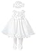 vyaji Taffy Baby Christening Baptism 3D Flower Dress Gown 6 Piece Deluxe Set 0-3 Months White