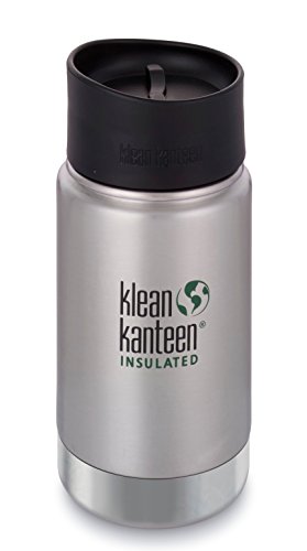 Klean Kanteen Insulated Wide Stainless Steel Coffee Mug with CafÃ© Cap 2.0, Brushed Stainless , 12 oz