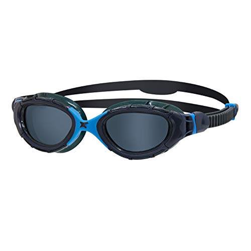 Zoggs Predator Flex Goggle, UV-bescherming Zwembril Volwassenen, Grijs/Blauw/Rook Tint, Regelmatig