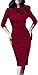 Homeyee Women's Vintage Bowknot 3/4 Sleeve Party Dress B244 (M, Red)