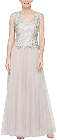 alex evenings women's long sleeveless dress with shawl Alex Evenings Women's Petite Long Sleeveless Dress with Shawl