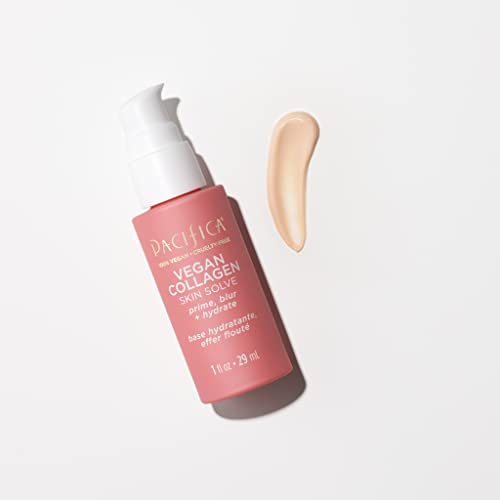 Pacifica Vegan Collagen Skin Solve Primer – 3-in-1 Face Primer that Primes, Blurs & Hydrates, Skincare-Infused Formula with Collagen Peptides, Hyaluronic Acid & Caffeine for Smooth Radiant Skin