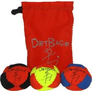 Dirtbag Classic Footbag Hacky Sack 3 Pack - Orange Pouch