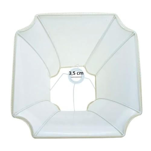 Cúpula de Abajur Grande Especial Estilo Oitavada 31cm x 21cm x 41cm Tecido Algodão Revestimento em Acetato Encaixe Nacional 3,5cm (Bege)