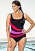 Aquabelle Women's Chlorine Resistant Xtra Life Lycra Red/Orchid Spliced Sport Swimsuit
