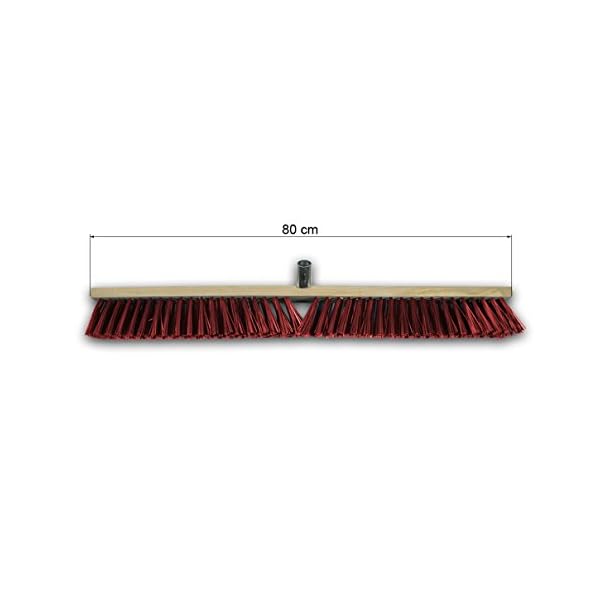 HELO 'PET 6' Straßenbesen Besenkopf 80 cm Breit mit Metallstielhalterung, Starke PET Borsten für groben Schmutz… – Bild 3