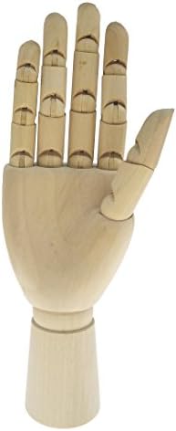Art Mannequin Hand-Wooden Pine Movable Hand Joint Model For Sketch Drawing Painting Reference Home Decor (Right, 18CM)