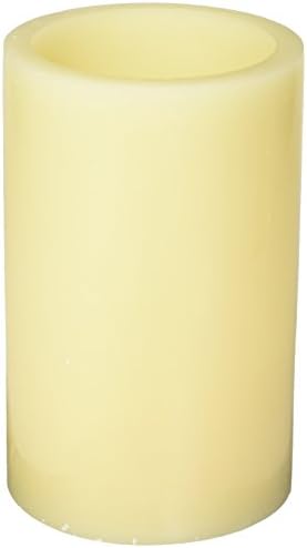Flipo Pacific Accents Ivory Wax 5-Inch by 8-Inch Pillar Candle with 4-Hour and 8-Hour Timer