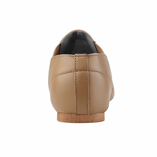 Dynadans Jazz Shoe Leather Slip On with Elastics (Big Kid/Little Kid/Toddler) 1M Little Kid Brown - Thumbnail 3
