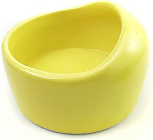 ハムスター 餌入れ えさ皿 小動物 激安 ペット モルモット イエロー セラミック 陶器 モモンガ