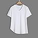 Womens Summer Tops V Neck Floral Shirts Casual Rolled Sleeve T Shirt Side Split Tunics White