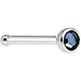 Body Candy Stainless Steel 1.7mm Navy Blue Nose Bone Created with Swarovski Crystals 20 Gauge 1/4