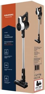 VCP 4130 Aspirateur à Manche sans Fil 2 en 1 2 Niveaux d'aspiration, Moteur 110 W, Batterie Li-ION 21 6 V, Volume d'absorption de la poussière, jusqu'à 45 Minutes, 80 décibels, Blanc/Noir