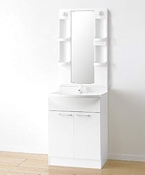 Amazon アサヒ衛陶 洗面化粧台 アルバ 幅600mm 両開き ホワイト 一面鏡 白熱球 Lkal600fnwp0m605sb シングルレバー 一般地仕様 洗面台 600 60cm 洗面台