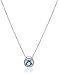 MORGAN & PAIGE .925 Sterling Silver Rhodium Plated Swiss Blue Topaz and Created White Sapphire Halo Stud Earrings and Pendant Necklace Jewelry Set for Women - Choice of Gemstone, Jewelry Set for Her