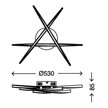 [- Briloner Leuchten LED Deckenleuchte, Geschwungene Verstellbare Leuchtarme, 3 x 5 W, Metall, Matt