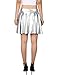 HDE Women's Shiny Liquid Metallic Wet Look Flared Pleated Skater Skirt Silver - M