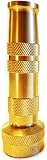 Hose Nozzle High Pressure - Lead-Free Brass for Car Or Garden - Solid Brass - Adjustable Water Sprayer from Spray to Jet - Heavy Duty - Fits Standard Hoses - with Gardening E-Book